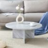 A Multi Style Decor Friendly Round Coffee Table, Featuring Modern Minimalism And Nordic Flair - White - Image 5