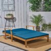 Etherealize - Outdoor Adjustable Double Chaise Lounge With Water Resistant Cushions - Teak / Blue - Image 8