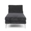 Fabric Upholstered Chaise Lounge With Iron Bracket Legs - Gray - Image 7