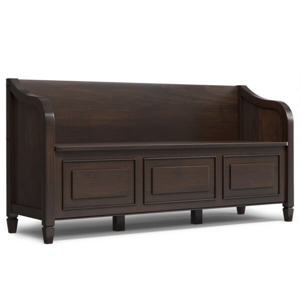 Connaught - Wide Entryway Storage Bench - Chestnut