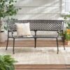 Sector - Bench With Curved Design And Diamond Cross Seat - Copper - Image 4