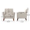 Luminaesque - Fabric Upholstered Armchair With Tufted Back - Beige - Image 3