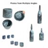 Diamond Natural Marble Living Room Accessories Set, Luxury 7 Pieces Genuine Marble, Real Marble - Green - Image 6