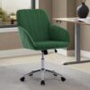 Adjustable Office Chair, Home Bedroom, Ergonomic Swivel Chair, Backrest Seat, Comfortable For Long Sitting - Green - Image 2