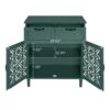 2 Door 2 Drawer Cabinet, American Furniture, Suitable For Bedroom, Living Room, Study - Dark Green - Image 7