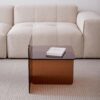 Tempered Brown Glass Sidetable, Small Tea Table Night Stand Tempered Glass Sofa Table - Brown - Image 7
