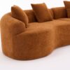 Compression Sofa:4 Seater Orange Sofa With Wood Grain Chenille Fabric, 30D, 60 Hardness Full Sponge, 4 Pillows For Living Room, Home Furniture Sleeper Sectional Sofa For Apartment - Image 16
