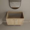 Modern 30" Wall Mounted Bathroom Vanity With Soft Closing Doors, Excluding Sink - Oak - Image 10