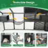 Luxury Cat Cage Outdoor Wooden Catio Enclosure Patio Large Cat Run House For Multiple Pets Walk In Kitten Kennel With Bouncy Bridge, Platforms, Small Houses, Seating And Sunshine Panel - Gray - Image 4
