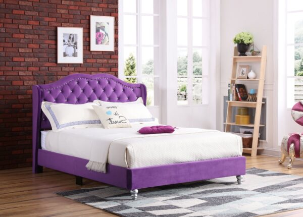 Full Bed Transitional Upholstered - Purple