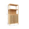 Neutral - Bamboo Storage Cabinet Freestanding With 2 Doors For Bathroom, Living Room, Kitchen, And Entryway - Neutral - Image 3