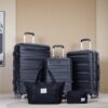 Luggage Set Of 5 Pieces, Expandable Hard Pc Luggage Set With Tsa Lock For Rotating Wheels, Lightweight Rolling Luggage - Black - Image 2