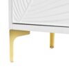 Multi Functional Storage Cabinet, 4 Door Sideboard With Unique Texture, Adjustable Shelves - White - Image 14