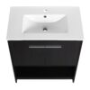 Modern Freestanding 30" Bathroom Vanity With Ceramic Sink, Soft Closing Doors Cabinet - Dark Oak - Image 14