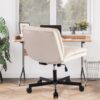Large Size Swivel Home Office Desk Chair Armless Office Room Chair - Beige - Image 3