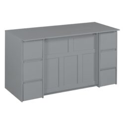 Twin Size Murphy Bed With Drawers, Cabinets, USB Ports Material - Gray