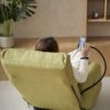 Adjustable Swivel Lounge Chair With 360 Degree Rotating Seat And Headrest Support Leisure Chair Deck Chair Game Chair For Living Room - Green - Image 18
