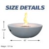 Outdoor Concrete Propane Gas Fire Pit Bowl - Antique White - Image 5