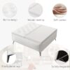 Modern Wood And Fabric Square Storage Ottoman Coffee Table With Lift - Top Design - Upholstered Bench For Living Room Organization - White - Image 11