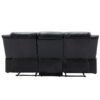3 Seater Home Theater Recliner Manual Recliner Chair With A Led Light Strip Two Built-In Cup Holders For Living Room - Black - Image 12