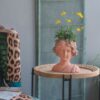 Head Bust Planter, Greek Style Cement Head Planter, Indoor Outdoor Home Garden Decor - Brown - Image 12