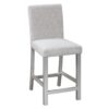 5 Piece Counter Height Table Set, Wooden Kitchen Table Set With Square Table And 4 Upholstered Chairs, Counter Height Dining Table With Crystal Decoration And Chair Set - Silver Gray - Image 7