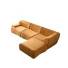 Sectional Sofa With Durable Fabric And High Density Sponge, Solid Wood Frame, 4 Seats - Orange - Image 12