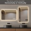 Bathroom Mirror With LED Lights Front And Backlit, Anti-Fog Lighted Vanity Mirrors For Wall Mounted And 5 Level Dimmable, Horizontal / Vertical - Clear - Image 6