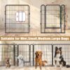 108.27" 16 Panels Heavy Duty Metal Playpen With Door, Dog Fence Pet Exercise Pen For Outdoor - Black - Image 6