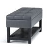 Saxon - Storage Ottoman Bench - Stone Gray - Image 4