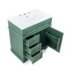 30" Bathroom Vanity With Sink, 1 Tip Out Drawer, 3 Drawers, Door Shelf, Soft Closing Door - Green - Image 16