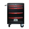 Rolling Metal Tool Chest With 4 Drawers, 20" Steel Storage Cabinet With Ball Bearing Slides - Black / Red - Image 9
