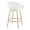 Claire - Contemporary / Glam Counter Stool With Swivel With Round Footrest (Set of 2) - Cream - Image 4