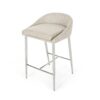 Celest - Upholstered Counter Stool With Low Back And Tapered Legs - Beige / Chrome - Image 9