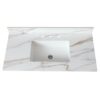 Marble Vanity Top With Undermount Sink And Backsplash, Sintered Stone - Carrara White - Image 6