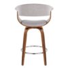 Vintage Mod - Mid-Century Modern Fixed Height Counter Stool With Swivel With Round Footrest (Set of 2) - Walnut / Stone - Image 5