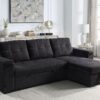 Toby - Reversible Sleeper Sectional Sofa With Storage Chaise Cup Holder Charging Ports And Pockets - Black - Image 10