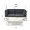 Brava - X Back 2 Seater Sectional Loveseat With Coffee Table - Light Gray - Image 3