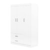 3 Door Wardrobe With 2 Drawers - White - Image 3