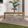 Modern Chevron Top Solid Wood Patio Bench - Brown - Image 6