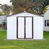 10'x8' Garden Sheds Outdoor Storage Sheds - White / Coffee - Image 5