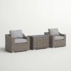 Chic 2 Person Seating Group With Cushions Ideal For Cozy Outdoor Gatherings - Gray Mix - Image 2