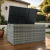 Outdoor Storage Box, 200 Gallon Wicker Patio Deck Boxes With Lid, Outdoor Cushion Storage For Kids Toys, Pillows, Towel - Gray - Image 6