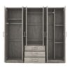 6 Doors Wardrobe Storage For Bedroom, With Big Drawers - Gray - Image 2