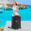 Contrast Color Hardshell Luggage 24" Expandable Spinner Suitcase With Tsa Lock Lightweight - Black - Image 7