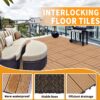 Wood Plastic Composite Deck Tiles (Set of 20), Sustainable Composite Decking Resist Rust, Water, Weather, Easy To Diy & Maintain, Ideal For Patios, Balconies, Rooftops - Burlywood - Image 9