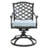 Dining Swivel Chair (Set of 2) - Light Blue - Image 4