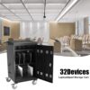 Mobile Charging Cart And Cabinet For Tablets Laptops 32-Device - Matt Black - Image 20