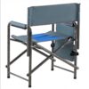 Padded Folding Outdoor Chair With Storage Pockets, Lightweight Oversized Directors Chair For Indoor, Outdoor Camping, Picnics And Fishing - Blue / Gray - Image 14
