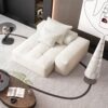 Modern Oversized Modular Sectional Sofa, Sparkling Chenille Fabric Soft Cushion Sofa With 2 Pillows, Diy Combination Tufted Sofa, No Assembly Required - Beige - Image 5